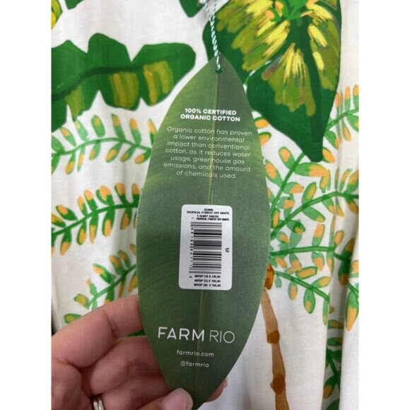 NWT Farm Rio Tropical Forest Padded Shoulder Crew-Neck Mini Dress Green Size: M - Picture 6 of 8